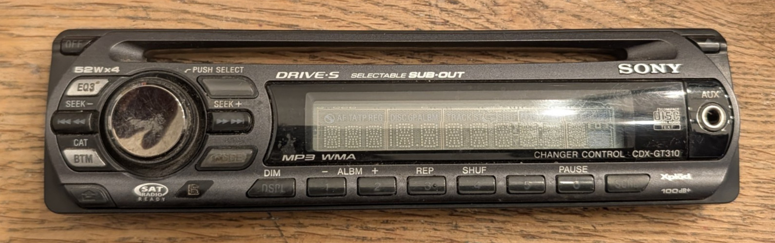 SONY CDX-GT310 AM/FM RADIO CD MP3 WMA PLAYER W AUX FACEPLATE ONLY