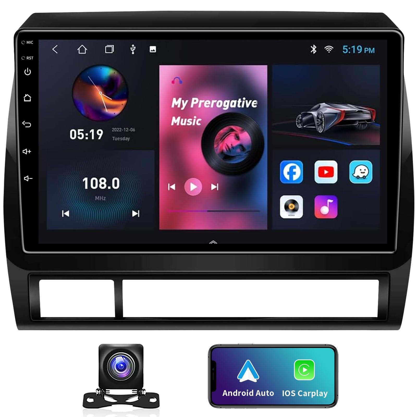 9.2″ Touch Screen Car Radio Stereo for Toyota Tacoma 2005-2015 – 5G WiFi, Androi