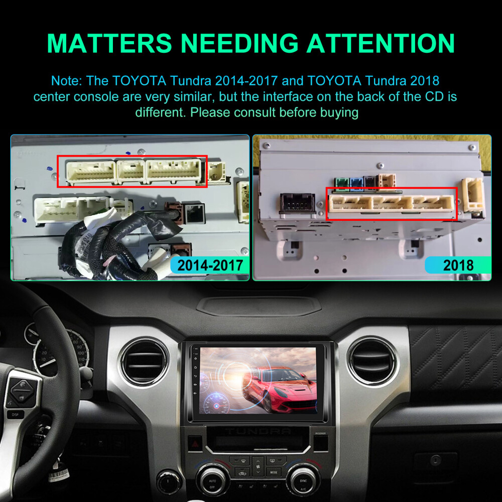 For Toyota Tundra 2014-2021 4+ 64GB Car Stereo Radio Android 15 GPS WIFI CarPlay