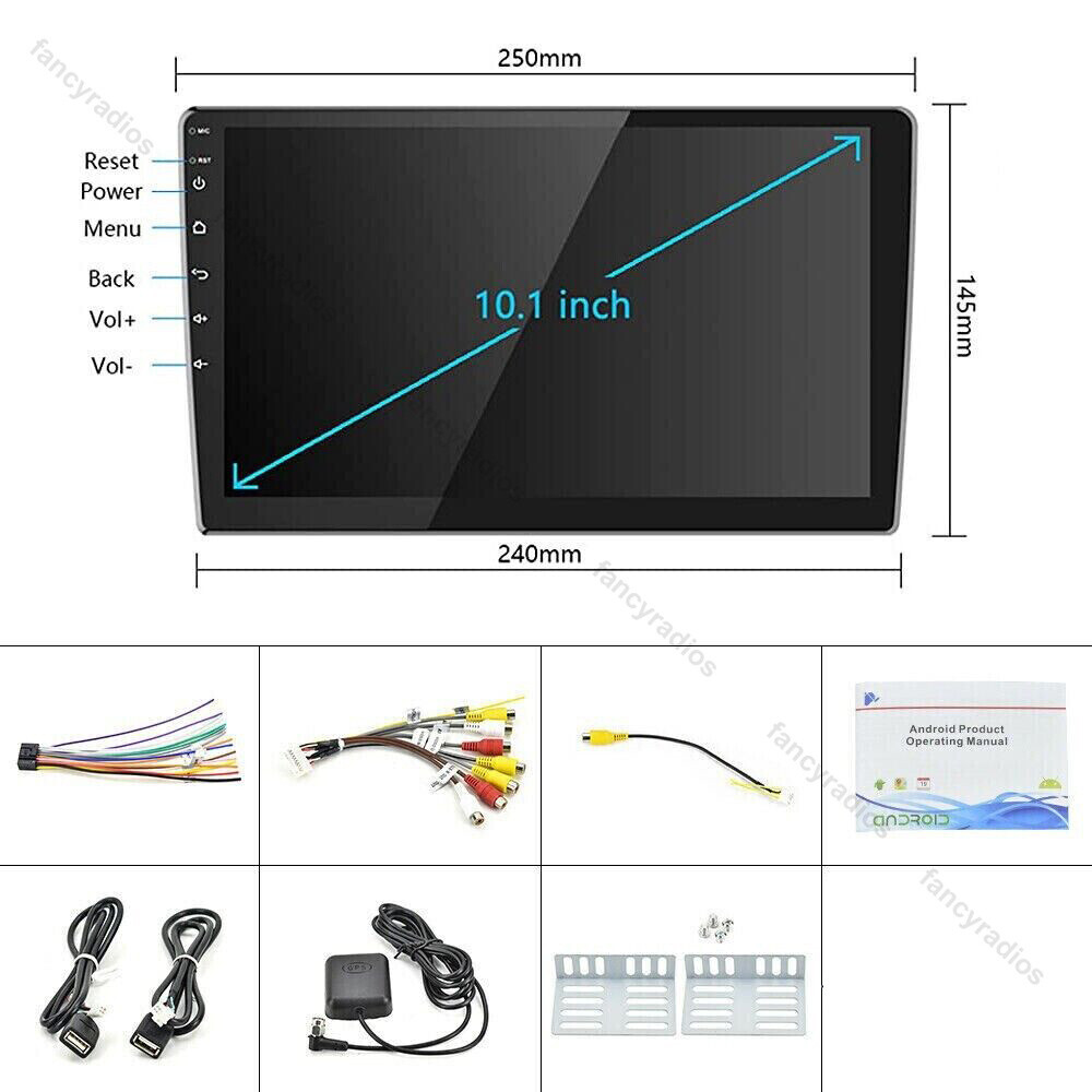 4+64GB 10.1″ 2DIN Android 13 Car Stereo Carplay GPS Navi WiFi Touch Screen Radio