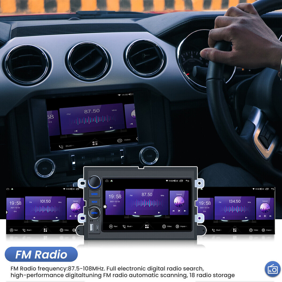 Free Backup Camera Android Carplay Car Stereo Radio For Ford Mustang 2005- 2009