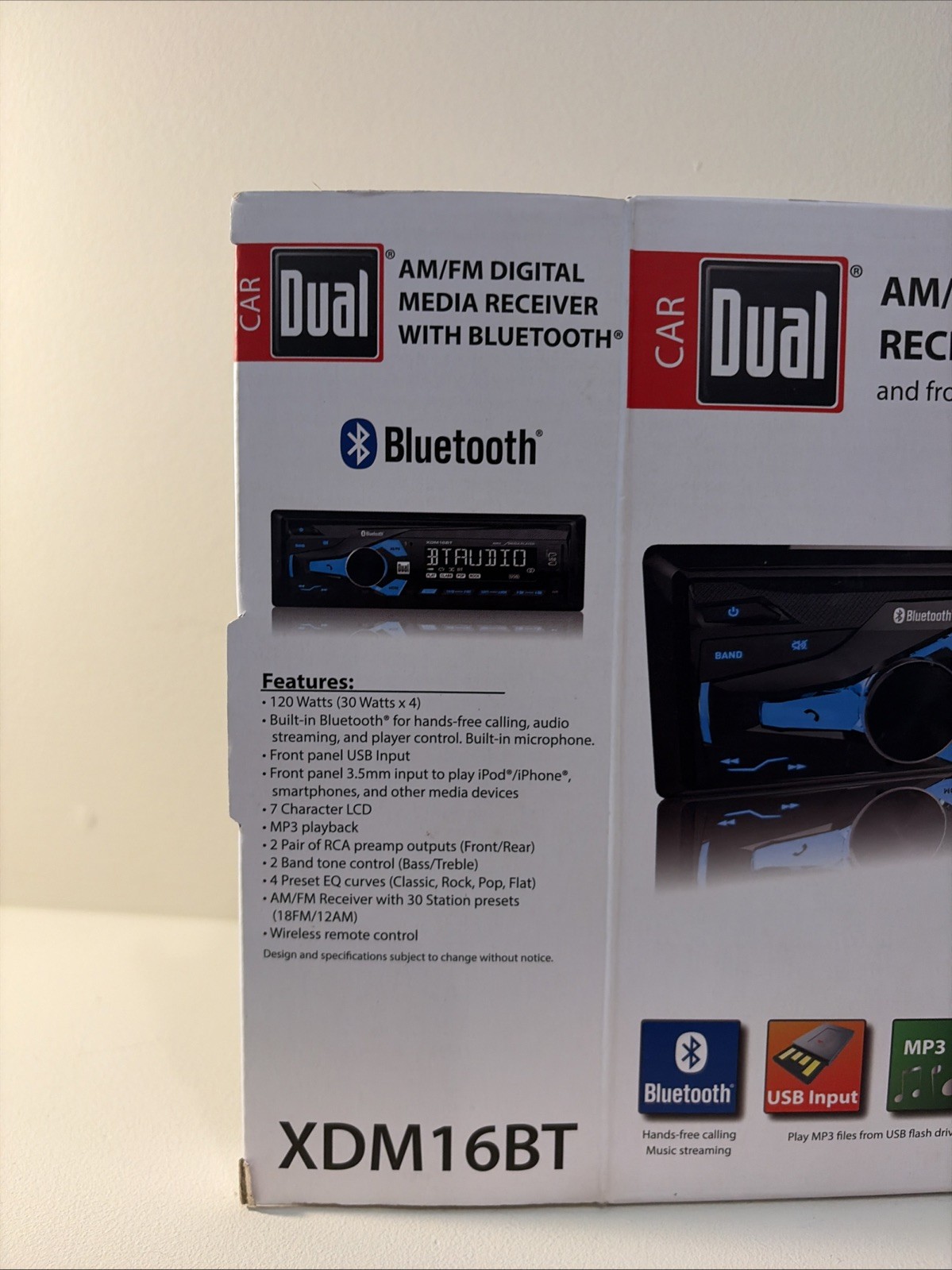 Dual XDM16BT AM/FM Digital Media Receiver Bluetooth USB AUX MP3 1 DIN Car Stereo