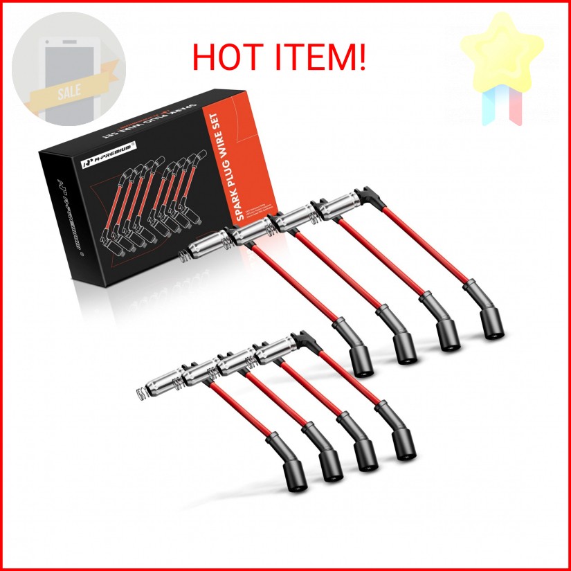A-Premium High Heat Spark Plug Ignition Wires Set of 8 Compatible with Chevrolet