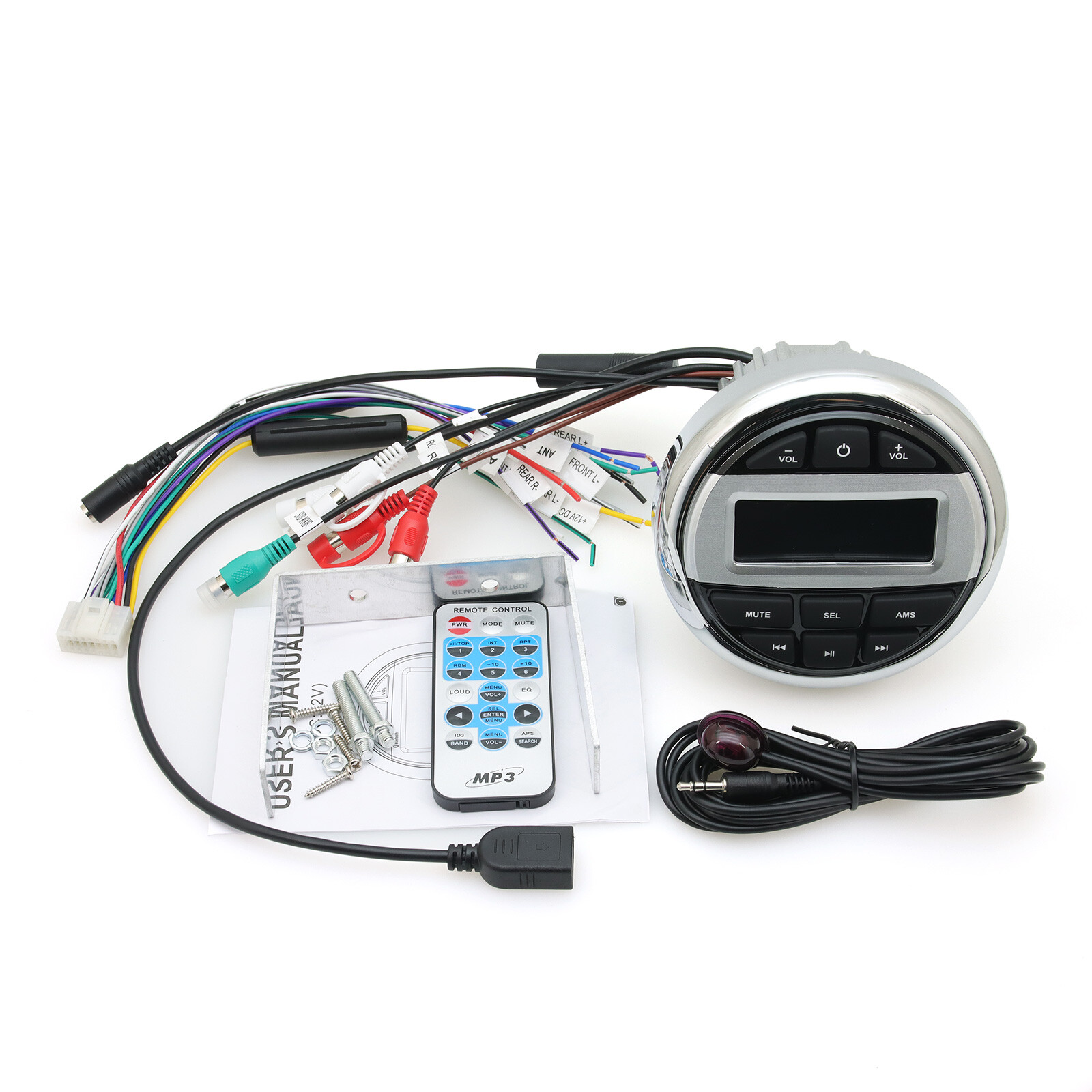 Boat Media MP3 Player With Bluetooth Waterproof Car Marine Stereo Audio Radio