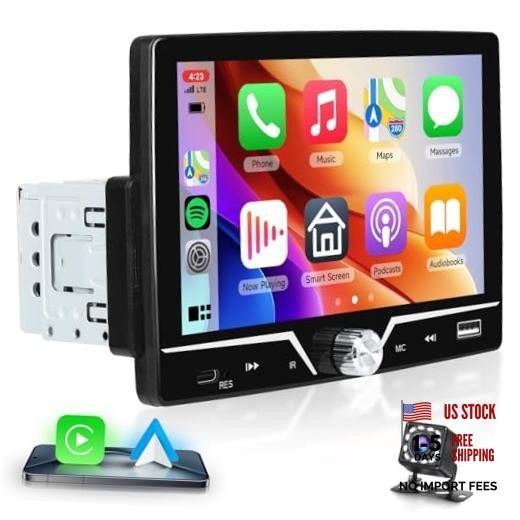 Single Din Car Stereo Carplay Android Auto, 7 Inch HD Touch Screen Car Radio