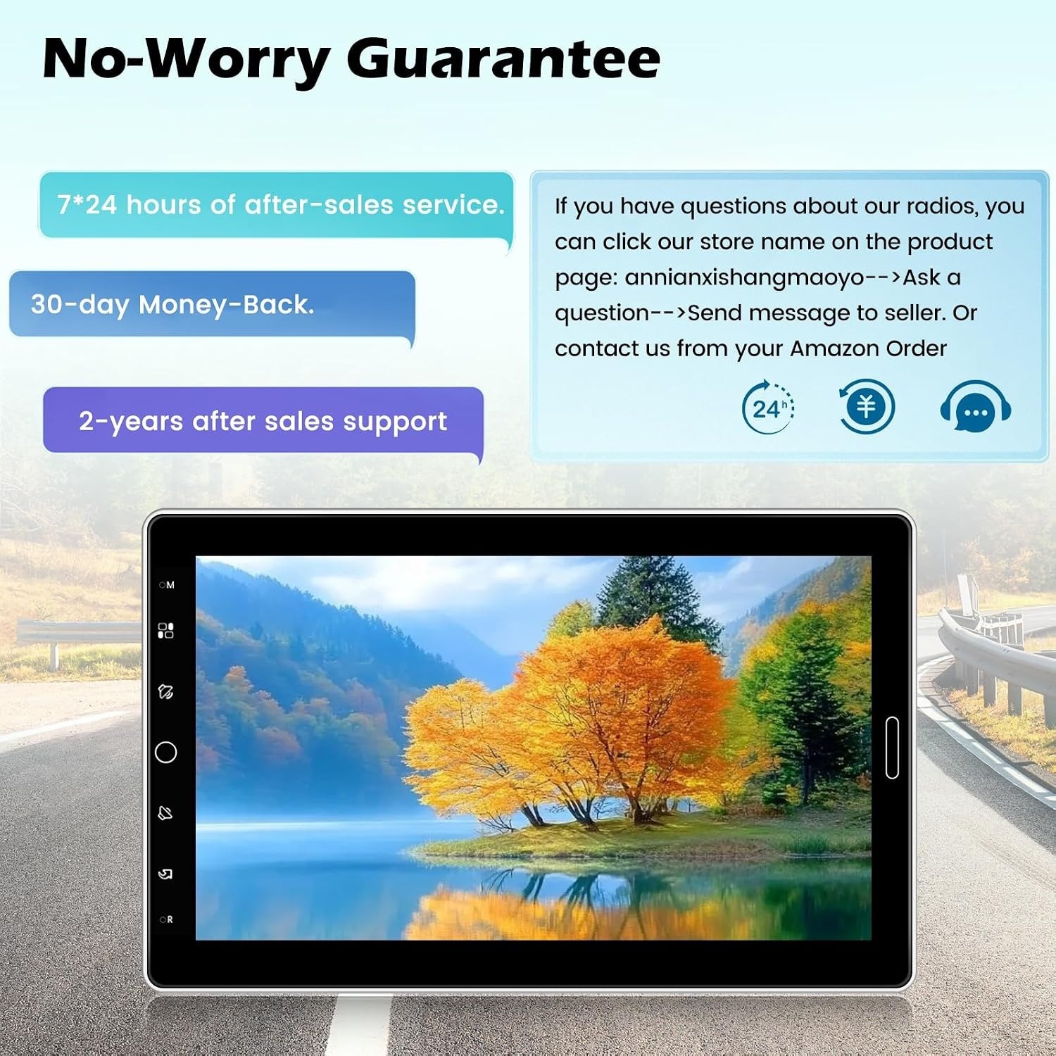 10.1 inch Single Din Touchscreen Radio 10 inch Car Stereo with Wireless Carplay
