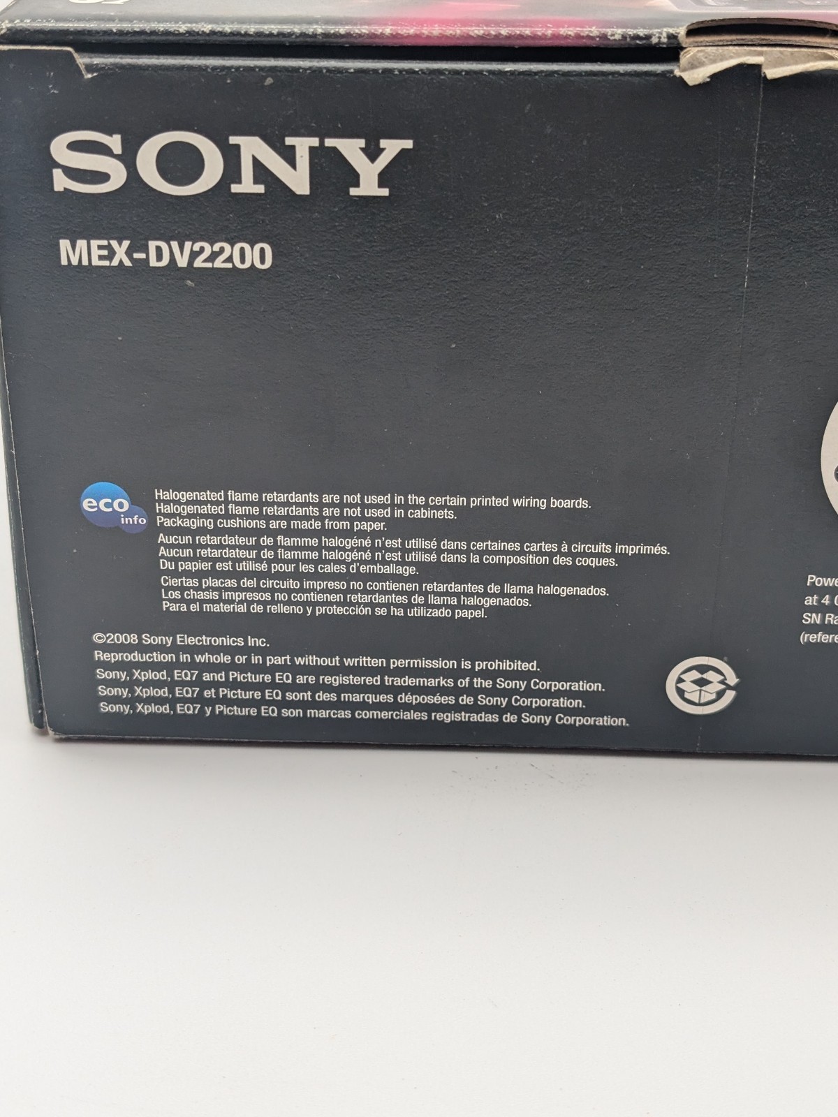 NOS Sony MEX-DV2200 CD DVD SACD AM FM AUX Dolby Digital Pro Car Receiver Player