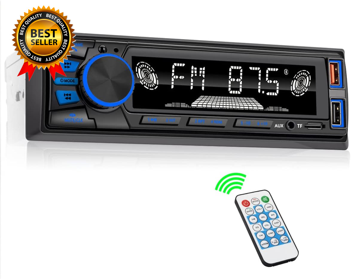 Car Radio Bluetooth Single DIN Car Stereo Audio Car Audio with Handsfree and App