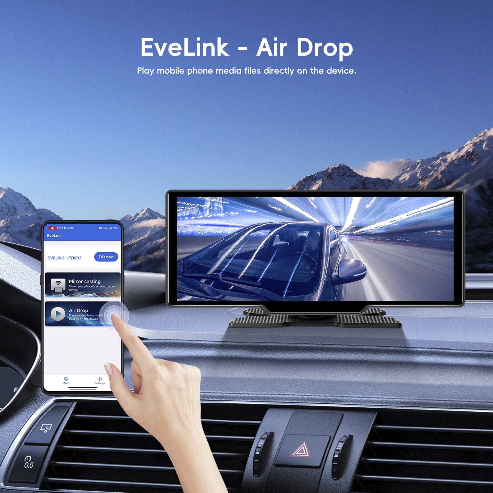 10.26″ Portable Bluetooth Car Navigation Wireless Carplay Car Radio AHD Camera