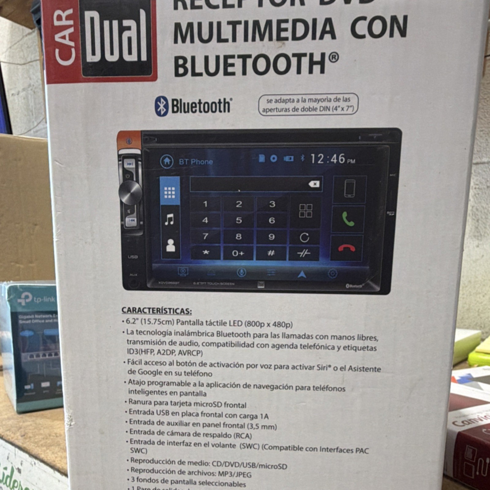 Dual Electronics XDVD269BT 2 DIN DVD Player Bluetooth Touchscreen CD USB Remote