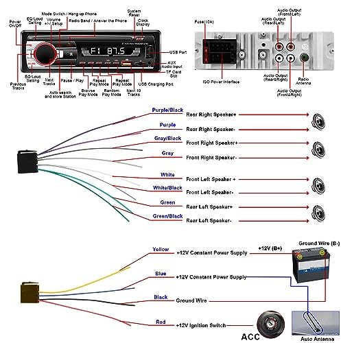Single Din Car Stereo Bluetooth Car Radio, Car Audio with Handsfree and App