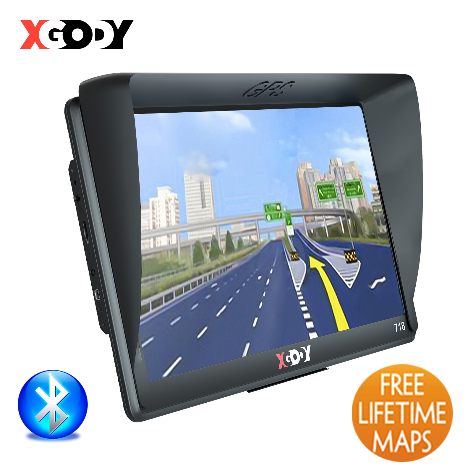 XGODY 7” BT Car&Truck GPS Navigator Navigation Free USA+Canada+Mexico Map 2023