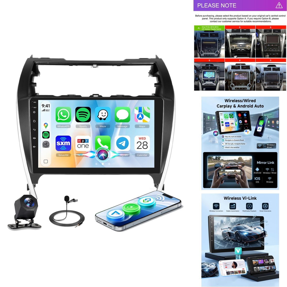 Rimoody Car Radio Stereo For Toyota Camry 2012 2013 2014 Android 10.1 Inch