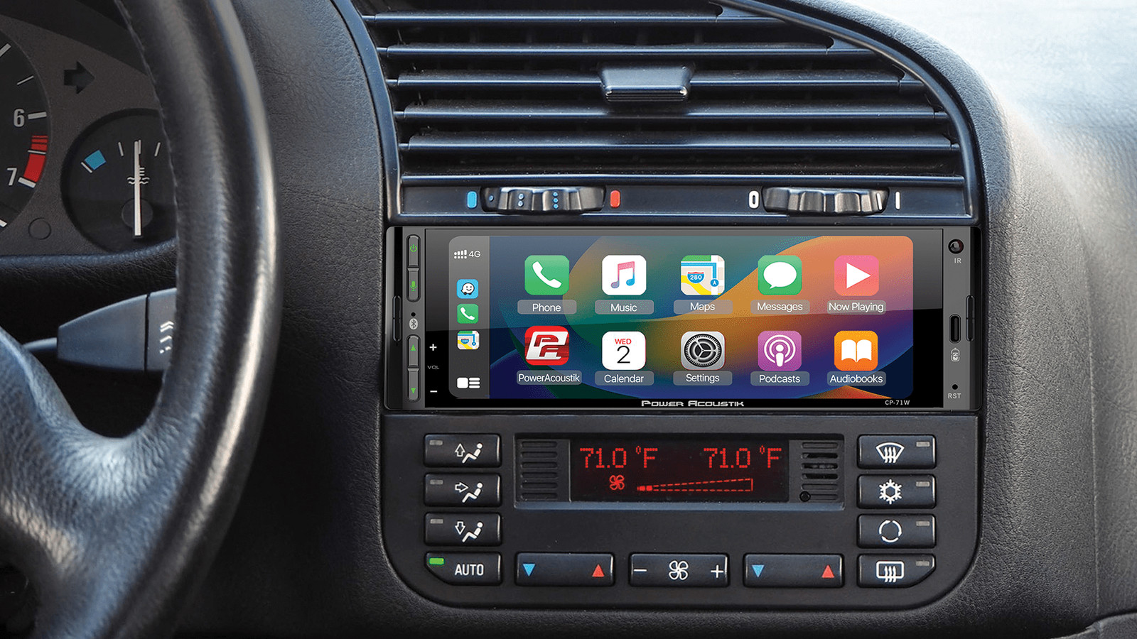 Power Acoustic CP-71WA Single DIN 6.5″ Touchscreen Car Stereo Apple Carplay