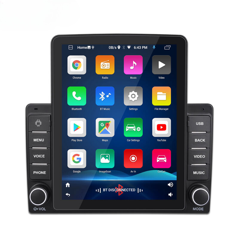 Android Vertical Radio 9.5 inch Universal Stereo With BT Wifi IPS Screen 1+16gb