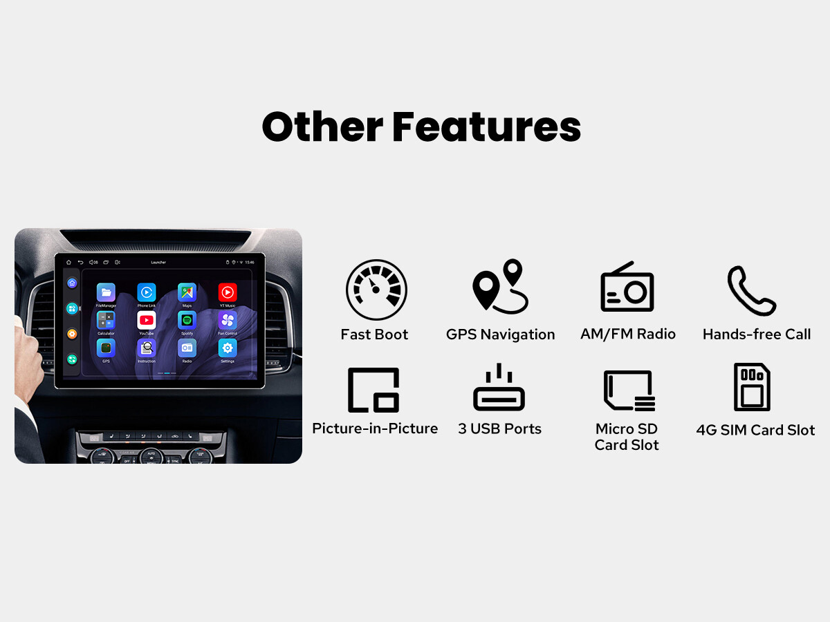 4+64G/8+128G JOYING 12.95 QLED Touchscreen Android 12 Radio for Universal 2 Din