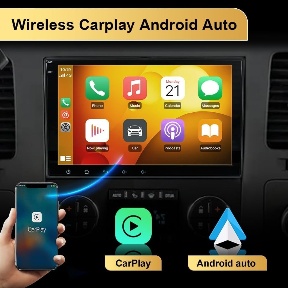 Chevy Silverado 2007-2013 Android 13 Car Stereo 2+64G Carplay w 8″ Touch Screen