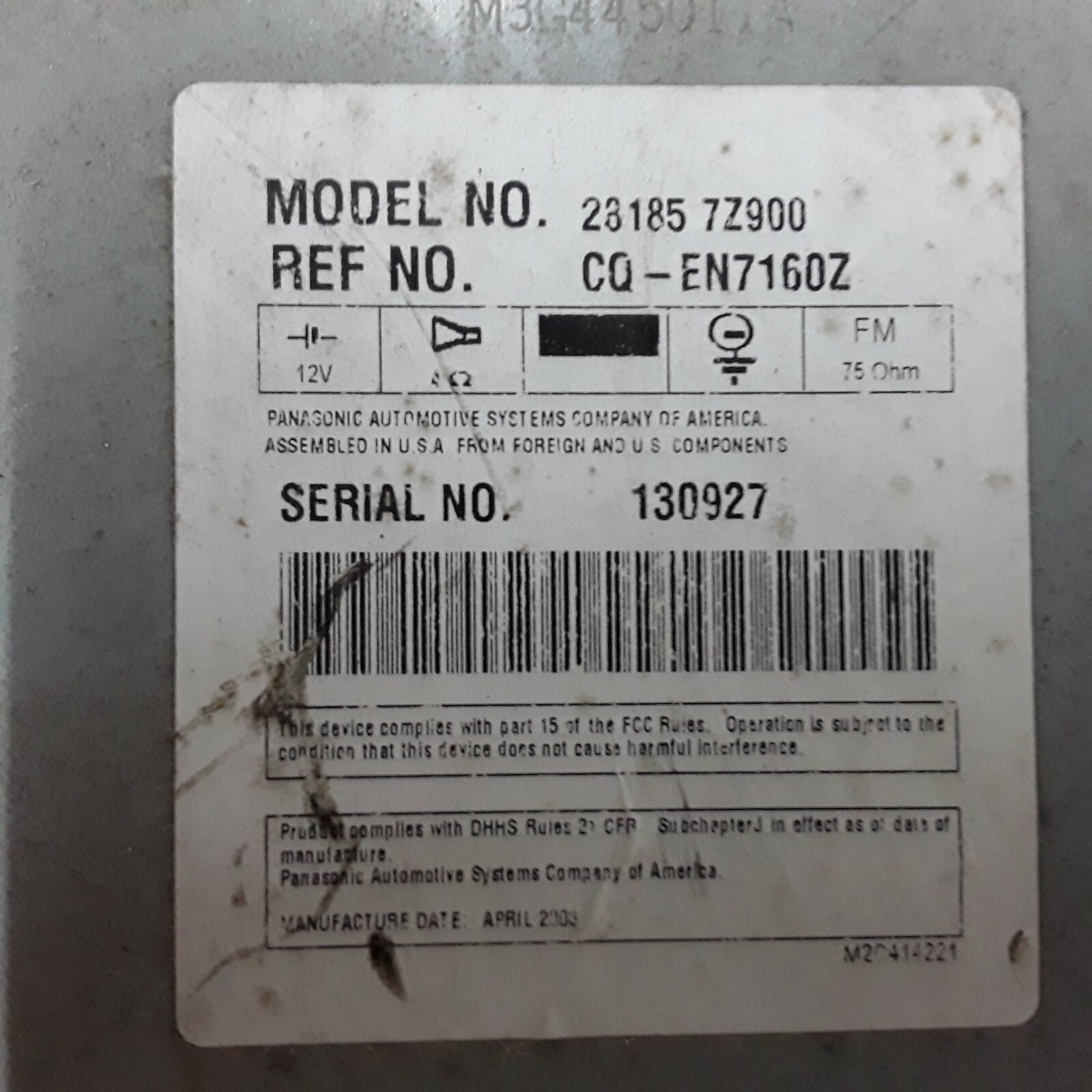 02 03 04 Nissan Xterra Frontier AM FM six-disc CD radio receiver Rockford Fosgat