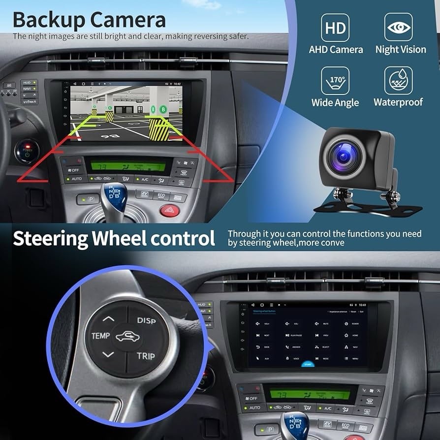 4+32 GB Car Stereo Radio for Toyota Prius 2010-2015, 9 Inch Touchscreen Carplay