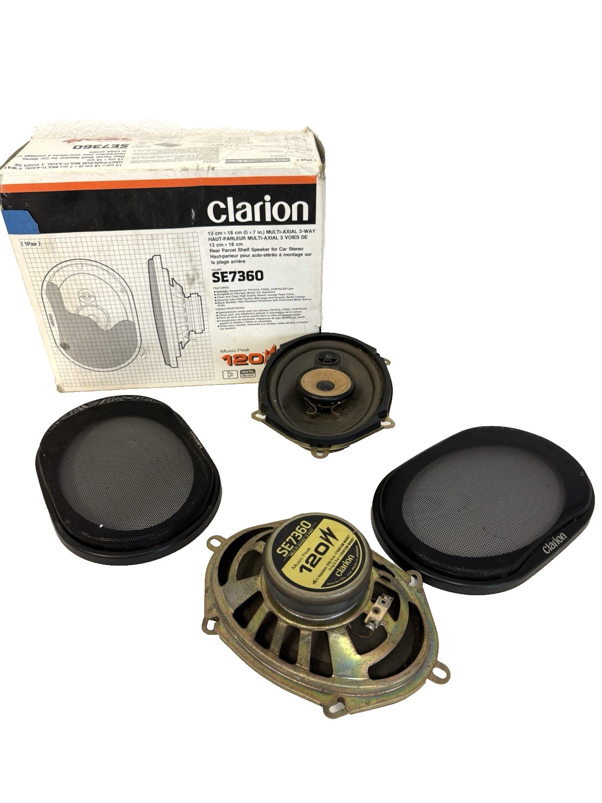 Clarion Car Audio SE7360 Speaker 5×7 – 120w (Toyota, Ford, Chrysler) Vintage