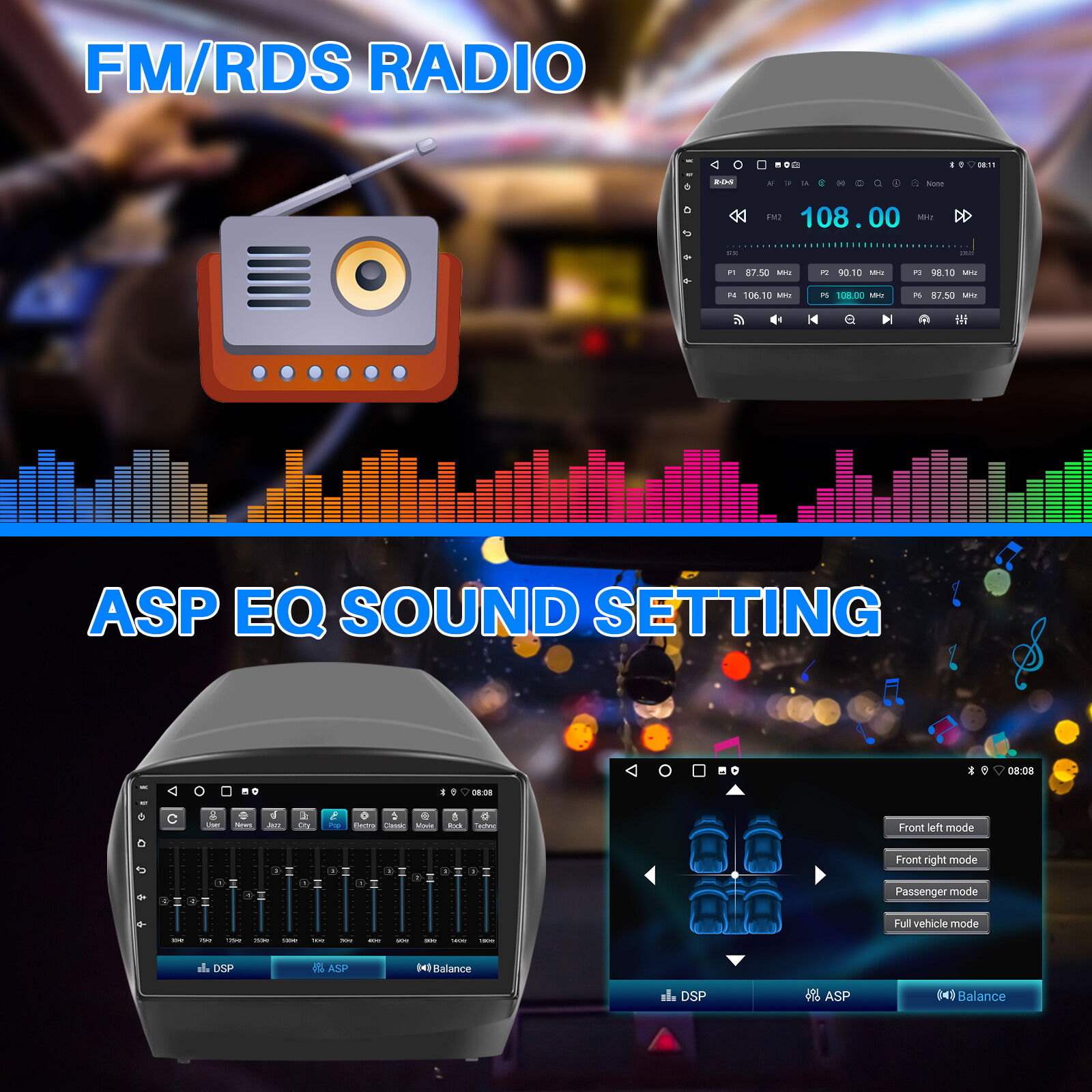 For Hyundai Tucson IX35 2010-2015 Apple Carplay Android 14 Car Stereo Radio GPS