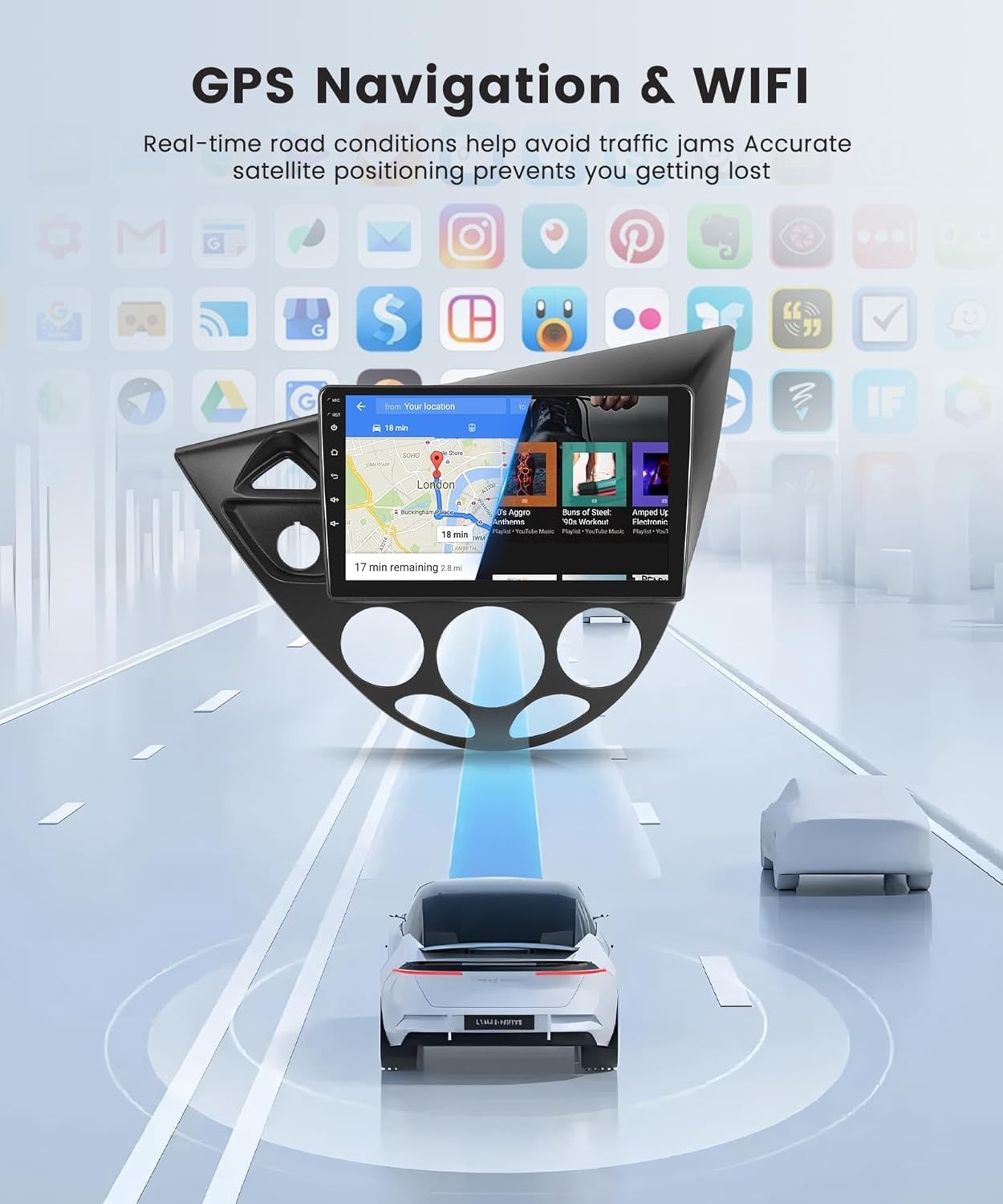 4+64G Car Radio Stereo Carplay For 2000-2004 Ford Focus GPS Navi Camera 1280*800