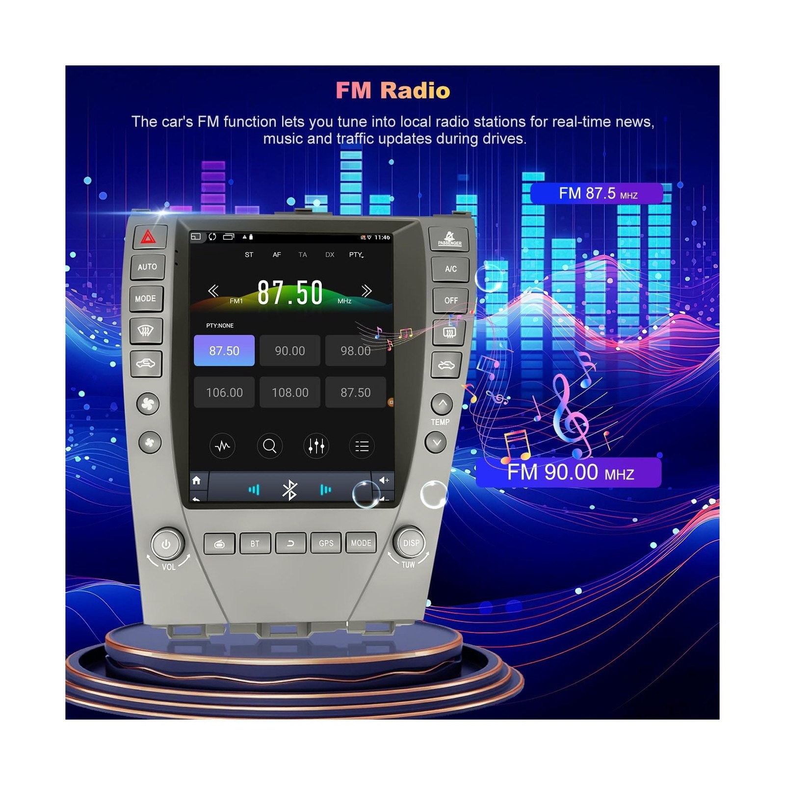 4+64G 5GWifi Upgrade Car Radio for Lexus ES240 ES300 ES330 ES350 2006-2012, 9…