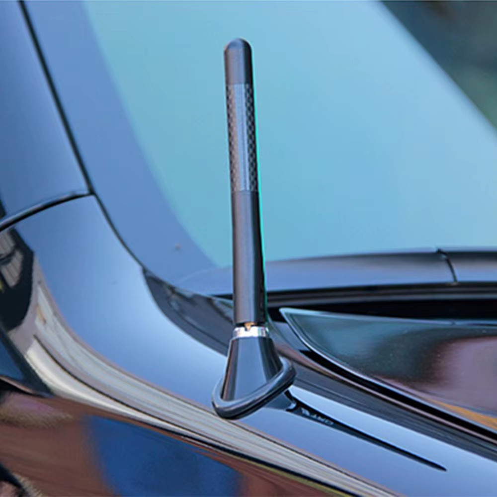 12Cm High Quality Momo 4.7Inch Black Carbon Fiber Car Roof AM/FM Radio Aerial De