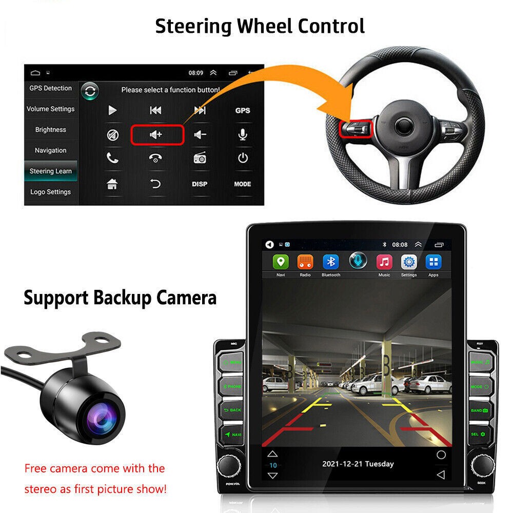 9.7″ Android 13 For CarPlay Radio Estéreo Para Coche GPS Doble 2Din WiFi Auto
