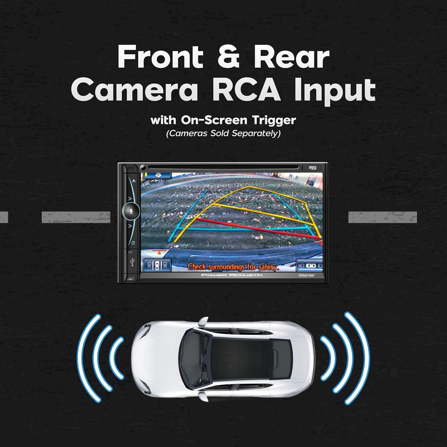 CPAA-70D DOUBLE DIN CAR STEREO APPLE CARPLAY ANDROID AUTO MEDIA BLUETOOTH DVD SD
