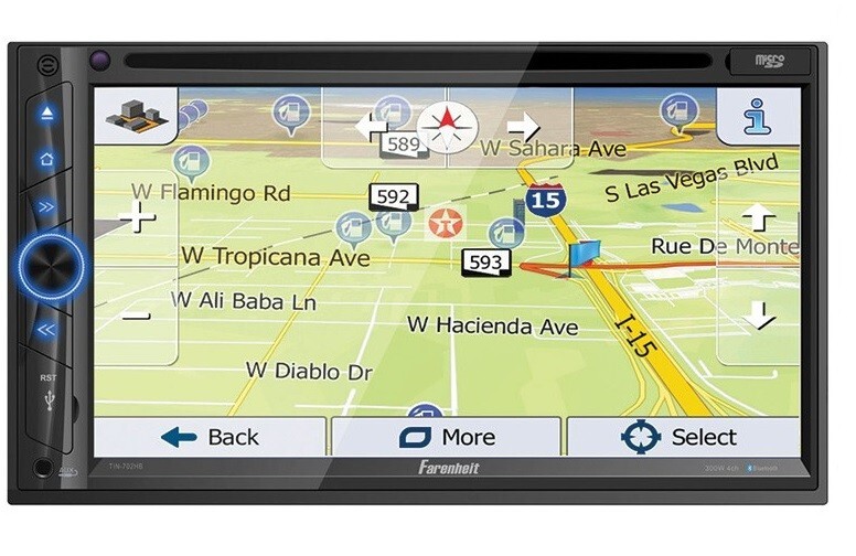 FARENHEIT CAR 2 DIN 7″ LCD MONITOR GPS NAVIGATION DVD CD STEREO BLUETOOTH REMOTE