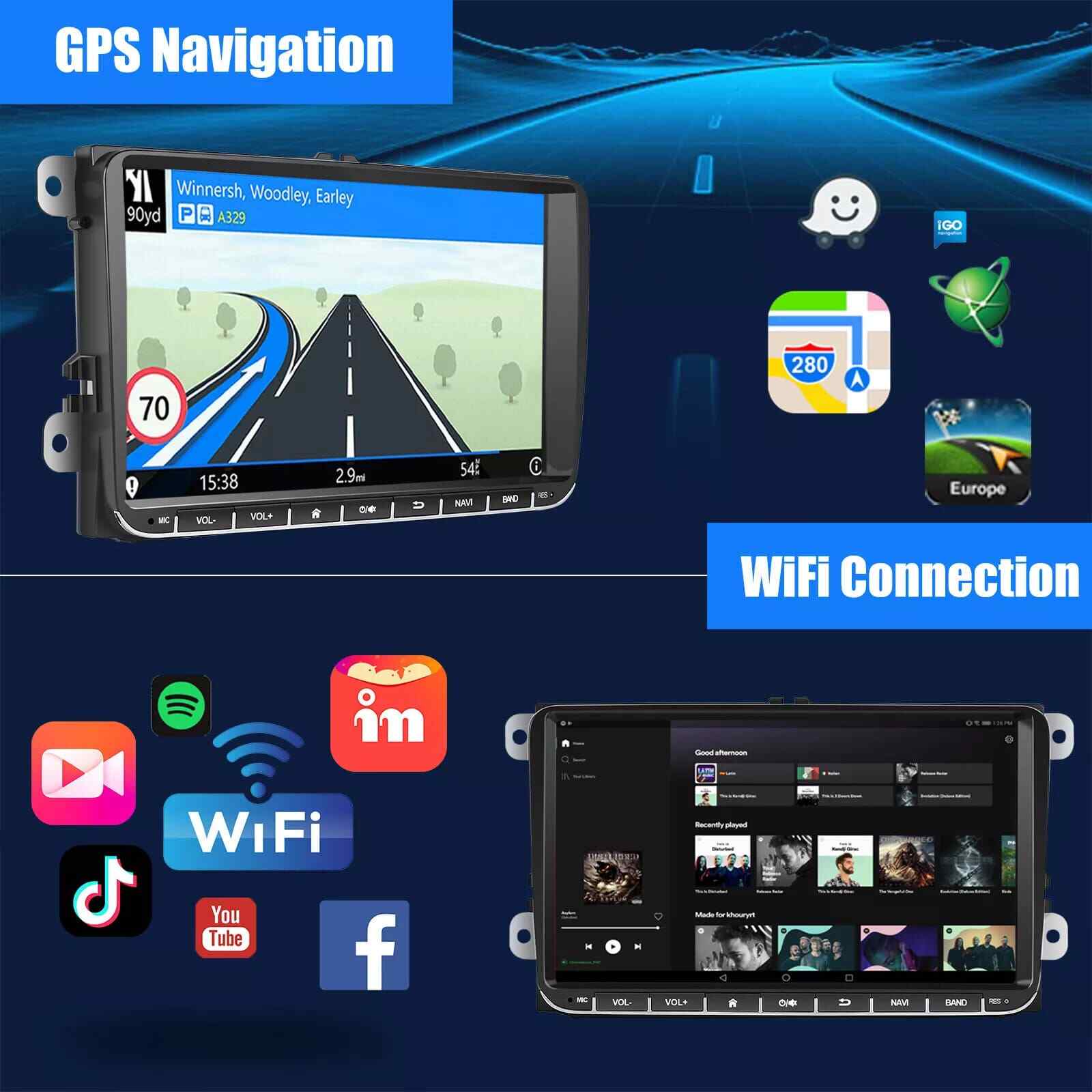 9″ Android 13 Apple Carplay Car Stereo Radio For VW Volkswagen Passat Golf Jetta