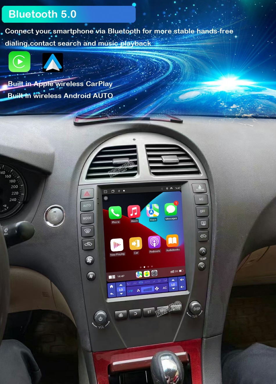For Lexus ES ES240 ES300 ES330 ES350 2006-2012 For Tesla Style Screen Car Radio
