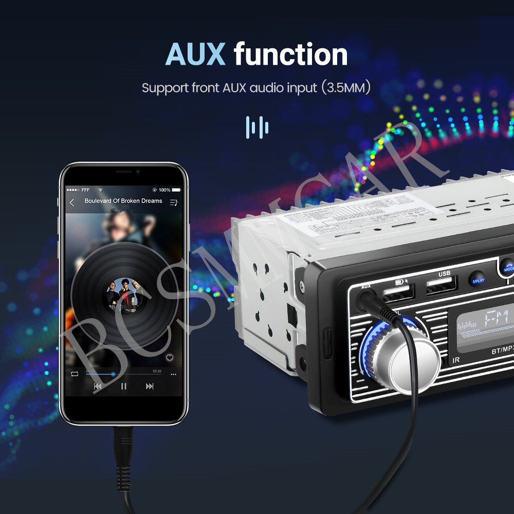 Car Stereo MP3 Player Single DIN Bluetooth Handsfree RCA FM USB AUX Audio Radio