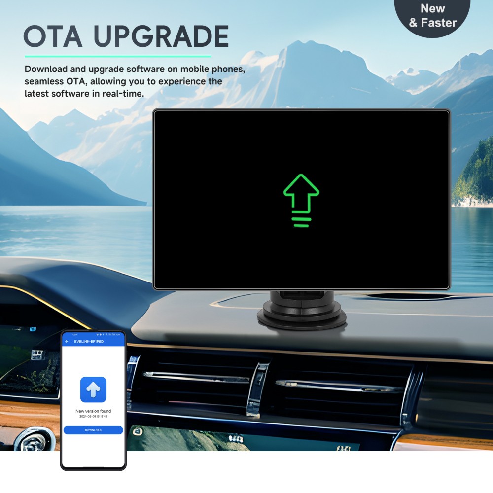 9″Portable Car Stereo Radio Wireless Apple Carplay/Android Auto Touch Screen GPS