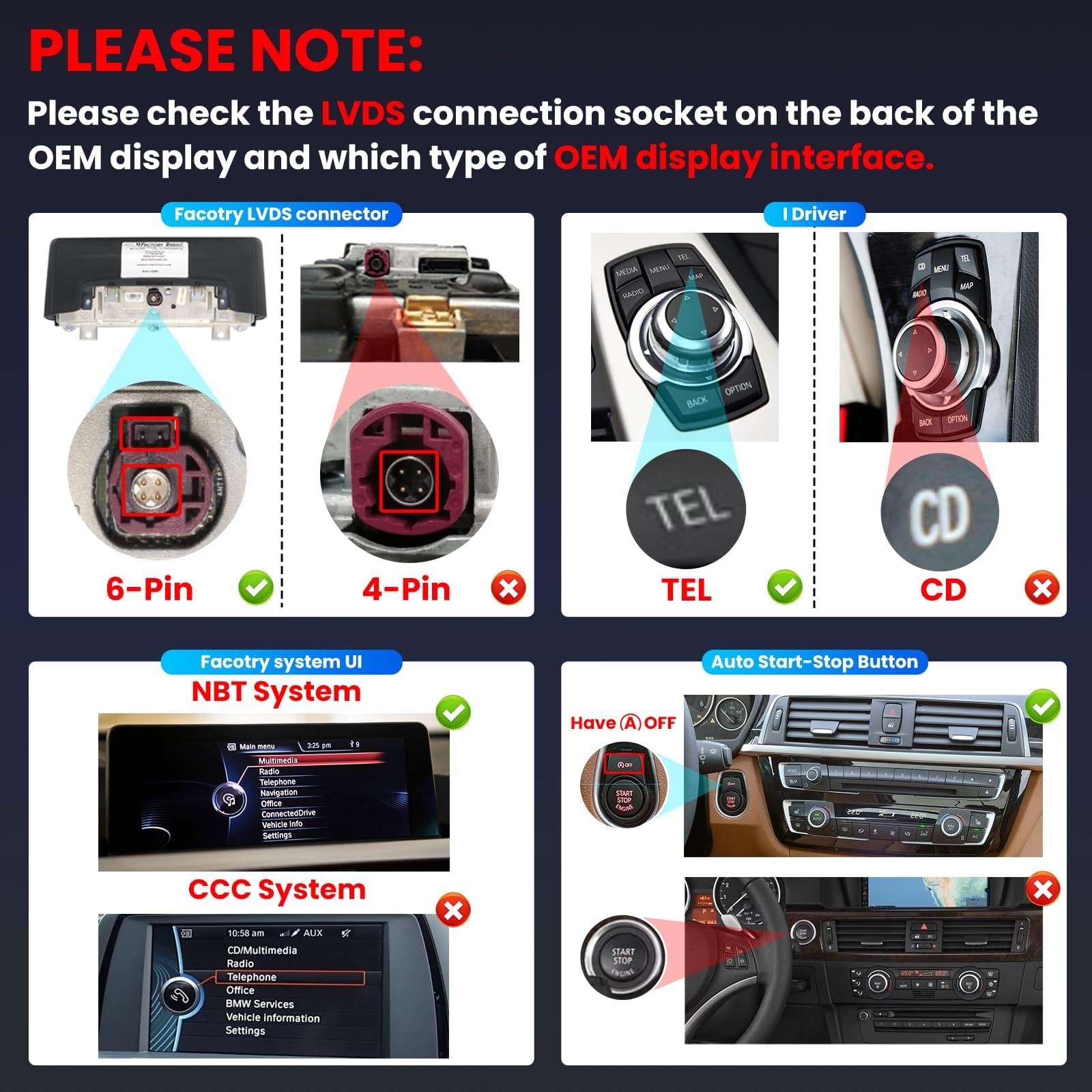 CarPlay Car Radio Stereo 10.25″ TouchScreen For BMW NBT F30 F31 F32 F33 F34