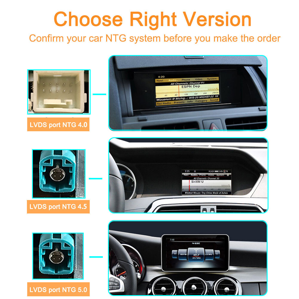 Car Multimedia Wireless Android AUTO CarPlay For Mercedes Benz GLK X204 2009- BT