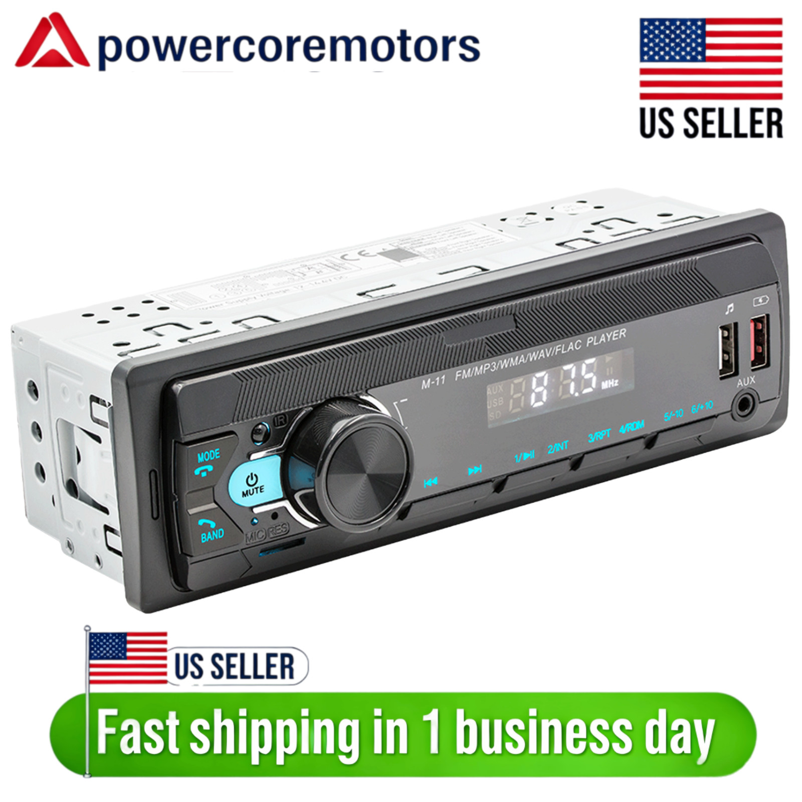 AUDIO SYSTEMS 616UAB CAR STEREO BLUETOOTH MP3 USB AUX IN AM/FM RADIO – US STOCK