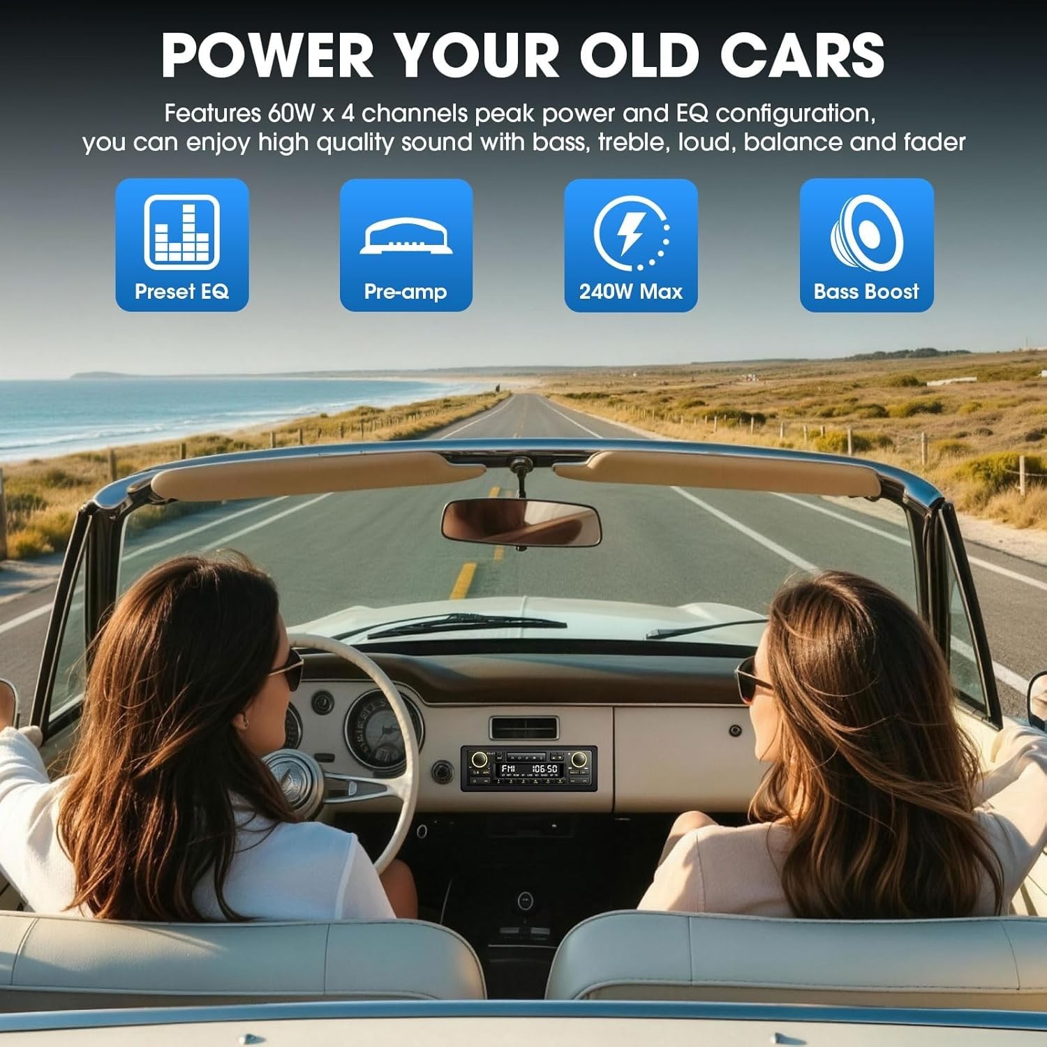 Retro Bluetooth Car Radio System: Single Din European Look Stereo for Classic…