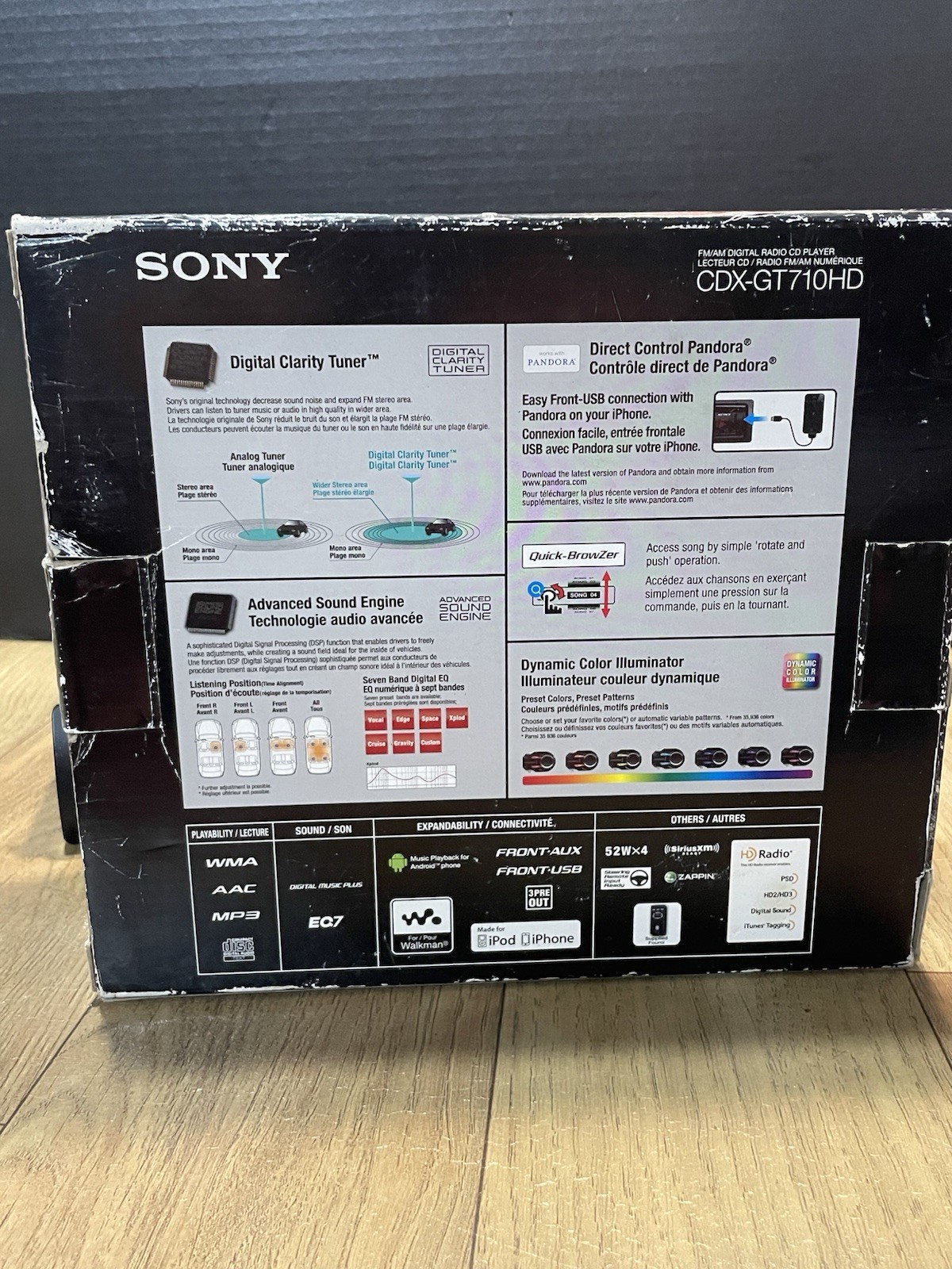 SONY CDX-GT710HD FM/AM CD CAR STEREO USB AUX In Detachable Face With Box/ Remote