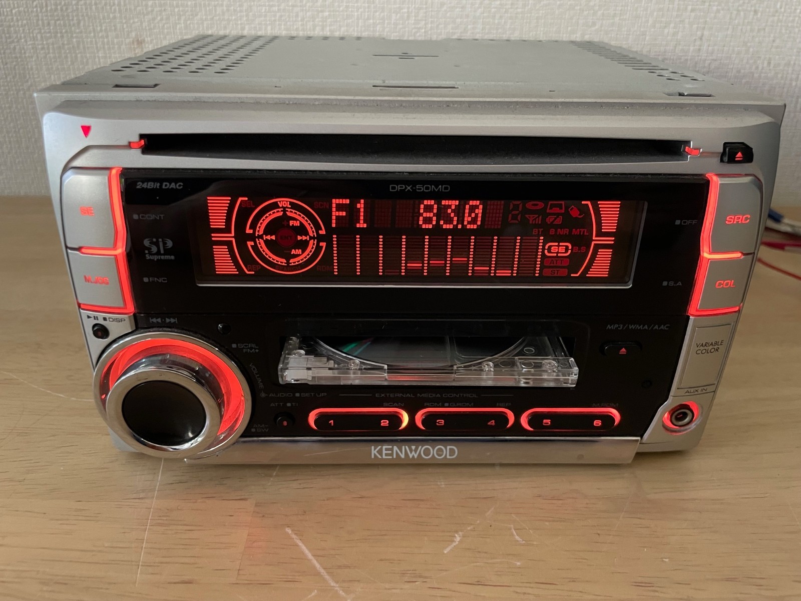 KENWOOD DPX-50MDS 2Din Car Audio CD MD MDLP MP3 AUX Player With Bluetooth Tested