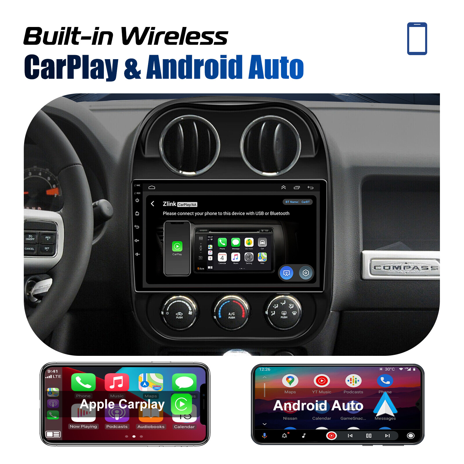 Android 13 Car Stereo Carplay Radio GPS For Honda Civic 2006-2011 2+32G WiFi AHD
