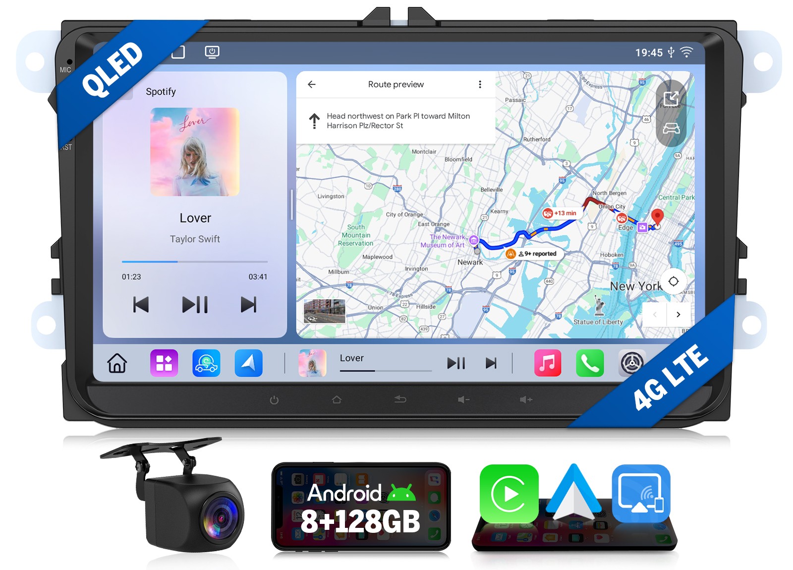 VWX6S PRO 9″ QLED 8+128 Android Auto for Passat B7 2010-2014 CarPlay DSP GPS HD