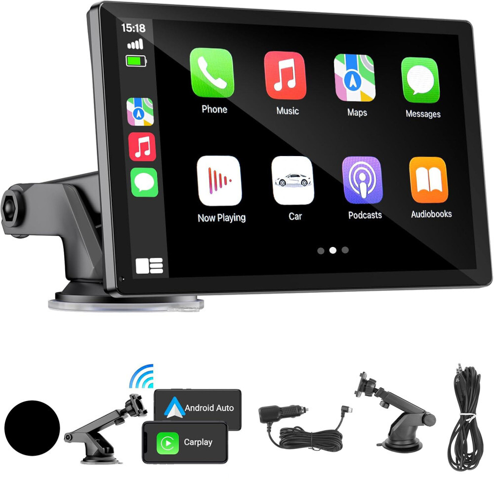 9in Touch Screen Wireless Apple Carplay Android Auto Portable Car Stereo Radio