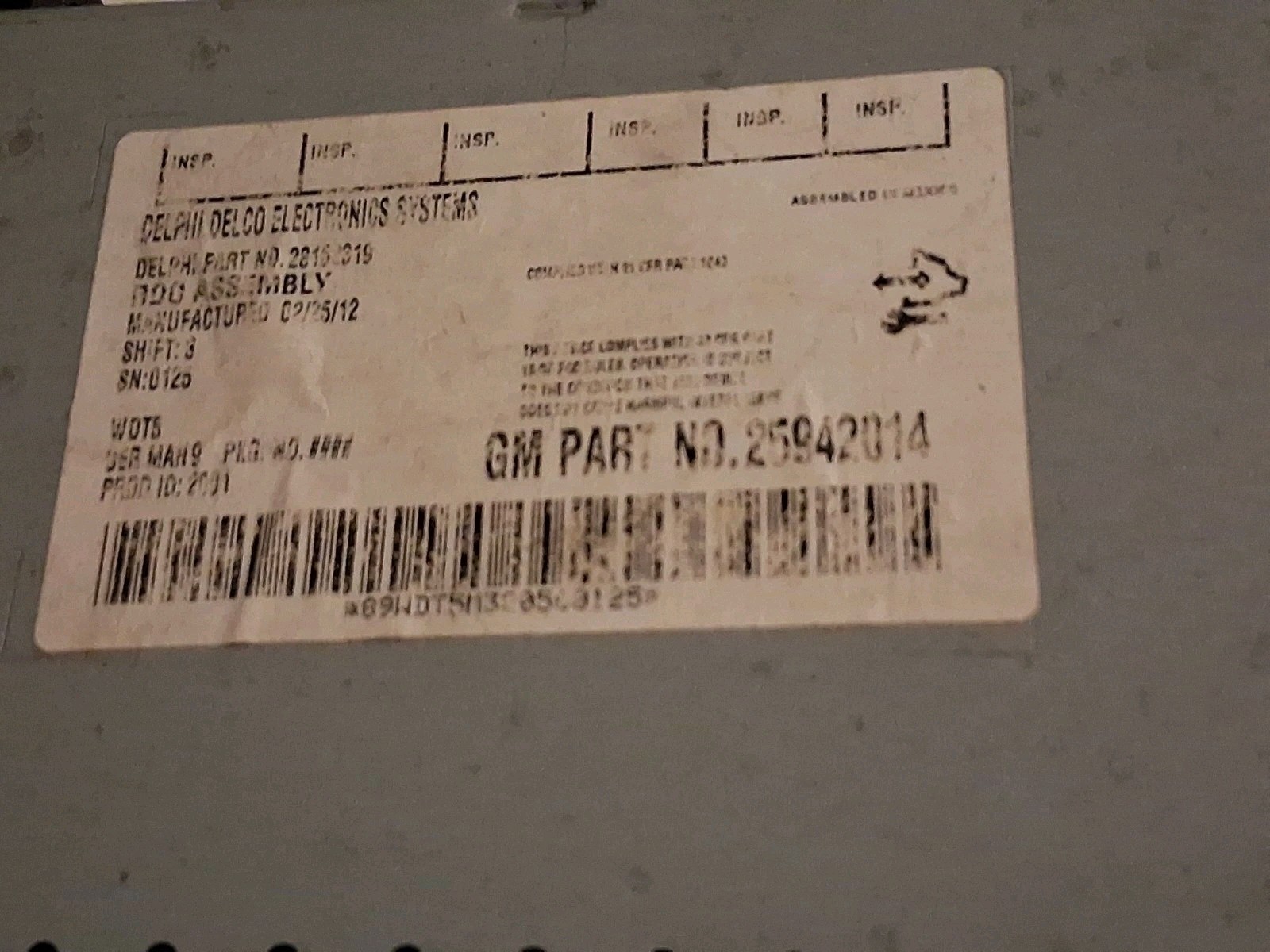 OEM GMC Chevrolet GM 25942014 Delphi Delco 28162319 AM FM Radio Silverado Sierra