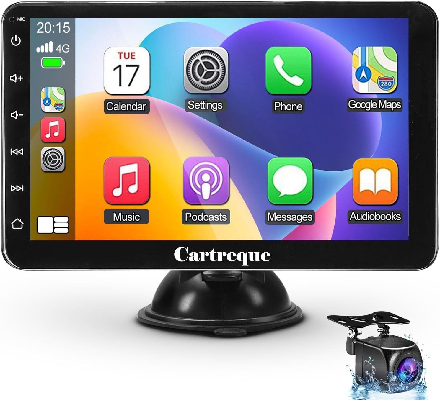Portable Wireless Carplay Car Stereo, 7 Inch Touchscreen with Apple Carplay and