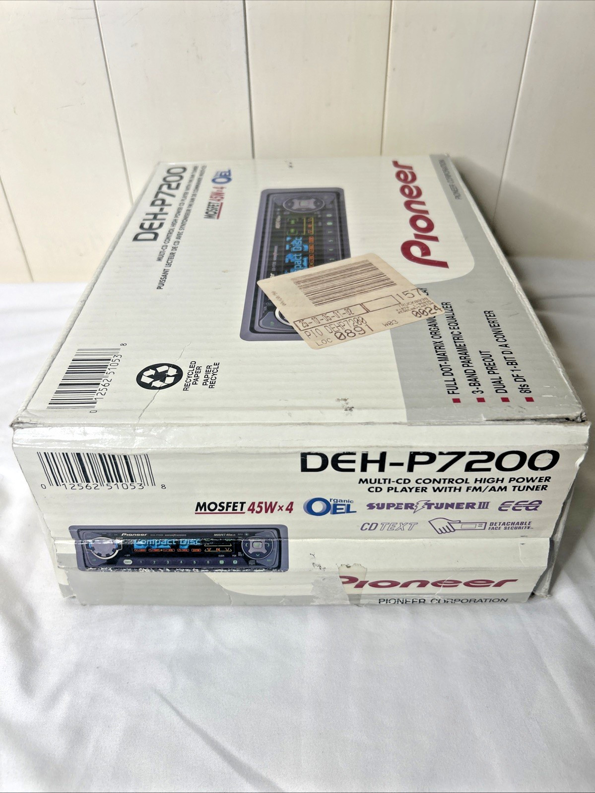 VINTAGE RARE OLD SCHOOL PIONEER DEH-P7200 EMPTY BOX ONLY WITH MANUAL