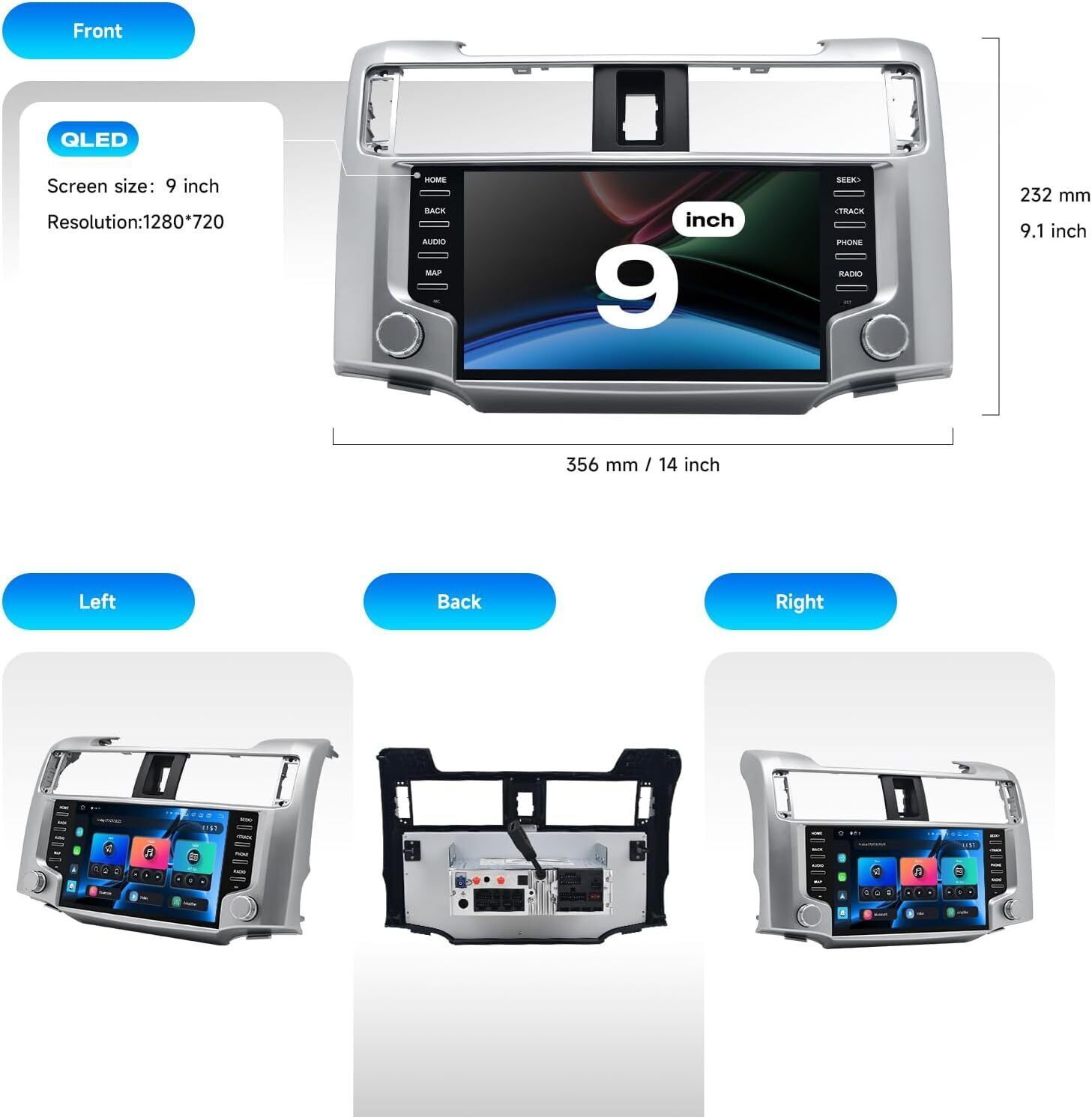 New 9” Car Stereo Radio Android Navigation 2+32GB For Toyota 4Runner 2010-2021