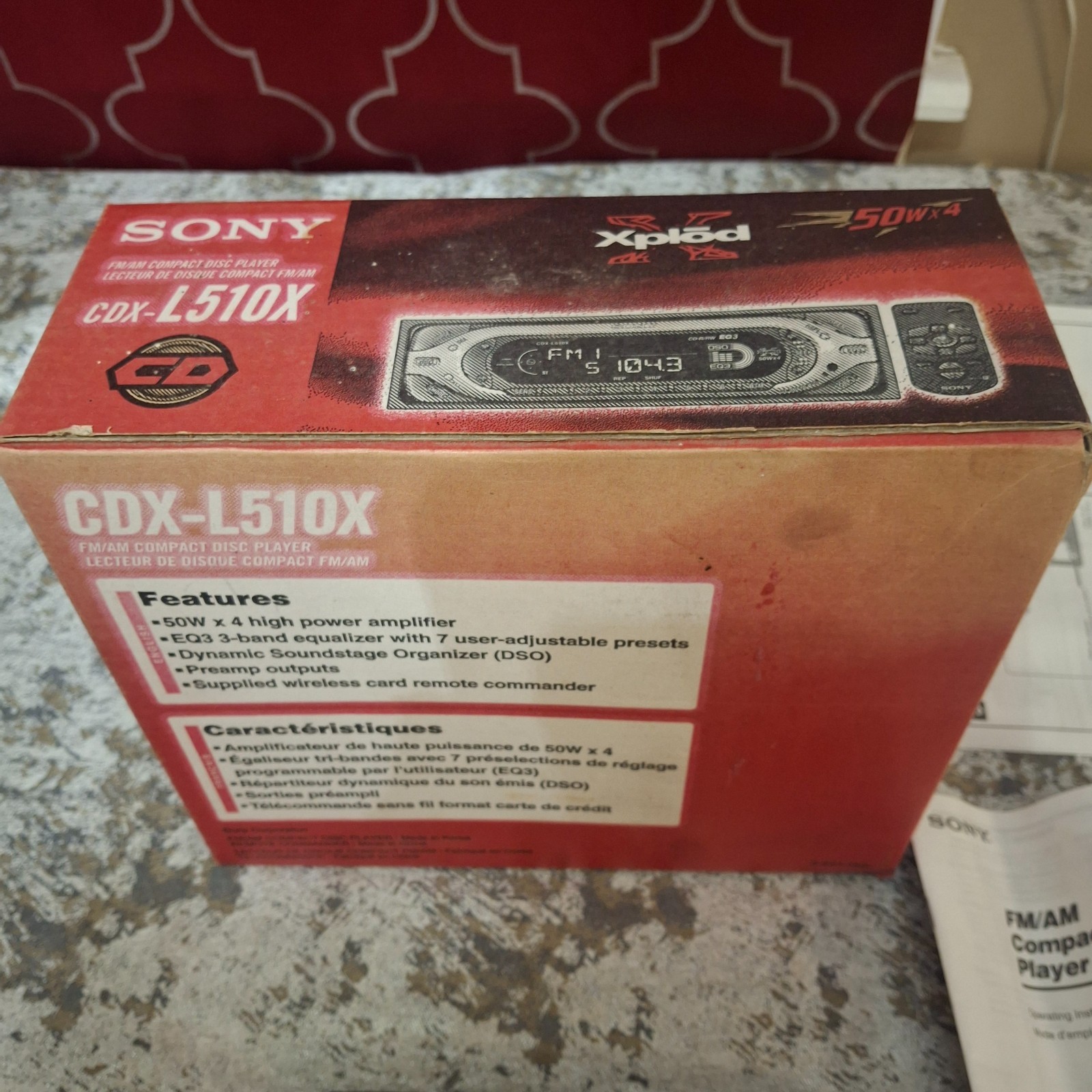 Sony Xplod In-Dash Car Stereo EMPTY BOX for CDX-L510X Radio CD Player w/ Manual