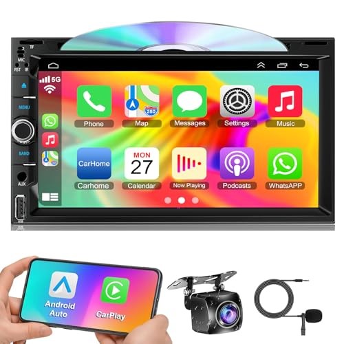Double Din Car Radio Stereo with 7-Inch Touch Screen, Support CD/DVD